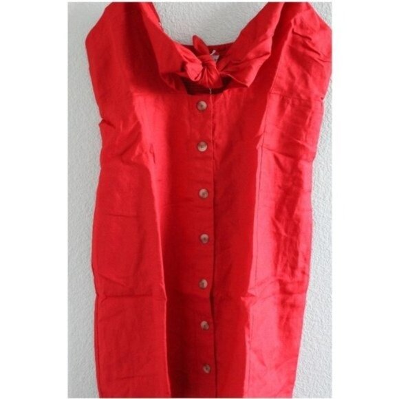 Red Carter Hannah Button Down Mini Dress in Red - Picture 4 of 7